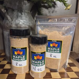 Three packages of pure maple sugar