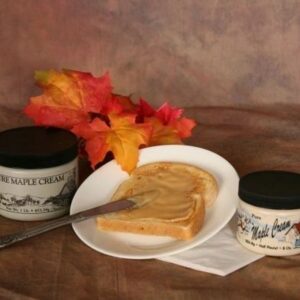 Toast with maple cream and autumn decor