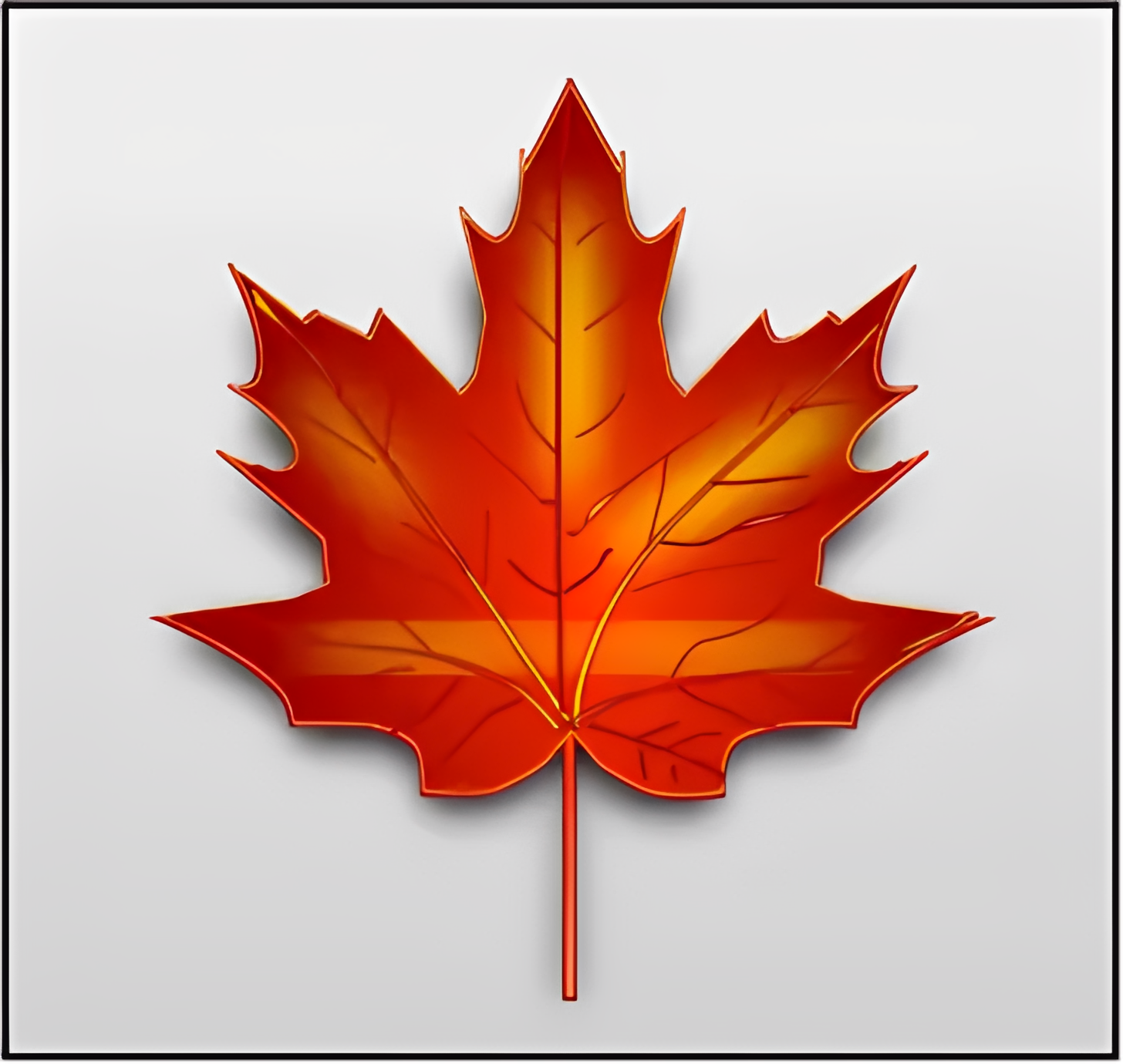 Red maple leaf illustration on gray background